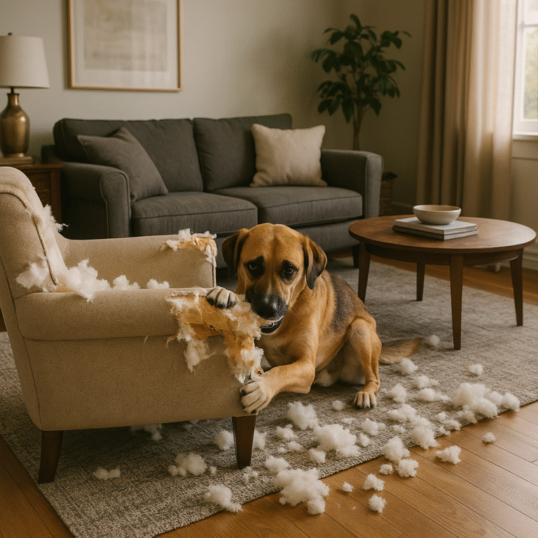 Comportamiento destructivo en perros por ansiedad por separación