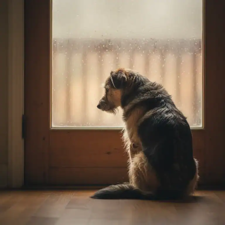 Perro que ladra solo por ansiedad en casa